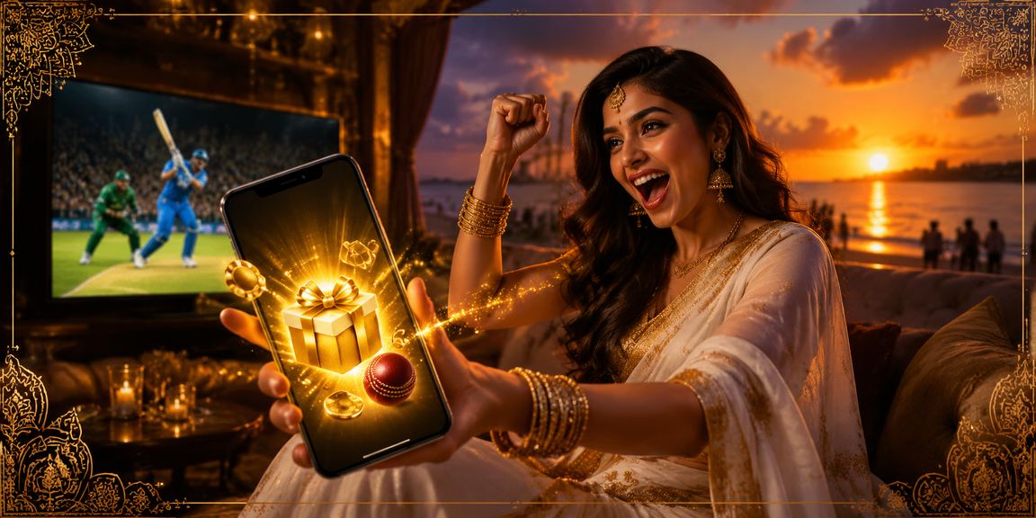 Happy Indian woman registering on mobile for 12655 platform