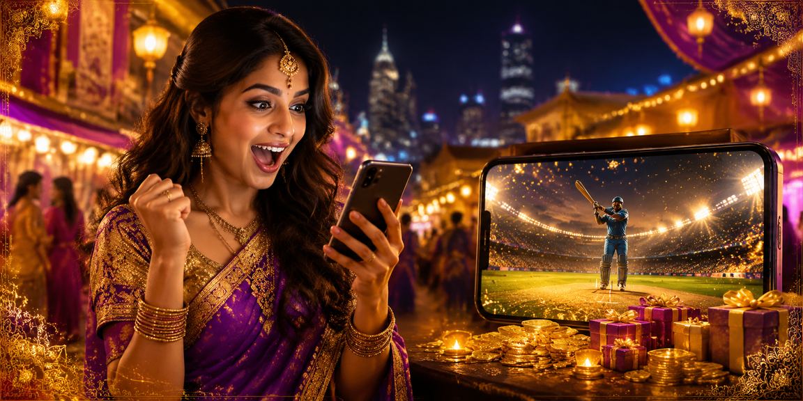 Night market in India with cricket betting visible