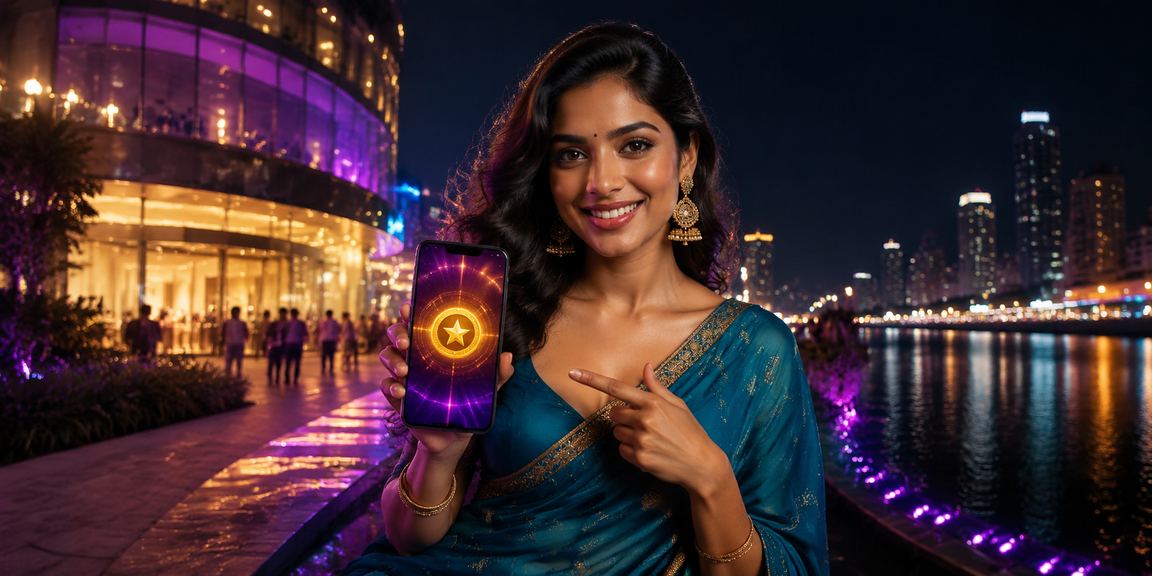 Happy Indian player making mobile payment on casino platform